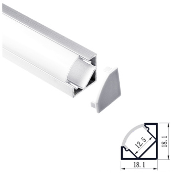 Profils en aluminium à bande LED de forme V 18 x 18 mm